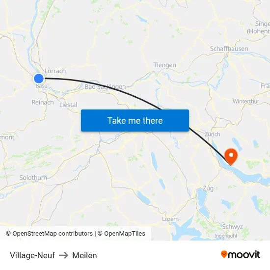 Village-Neuf to Meilen map