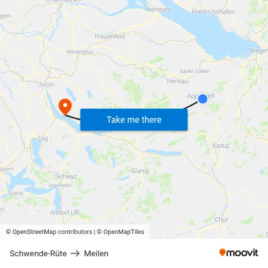 Schwende-Rüte to Meilen map