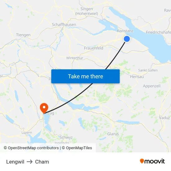Lengwil to Cham map