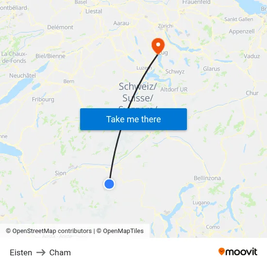 Eisten to Cham map