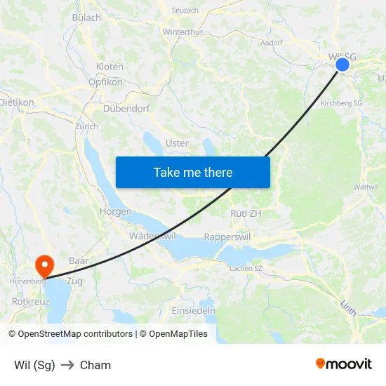Wil (Sg) to Cham map