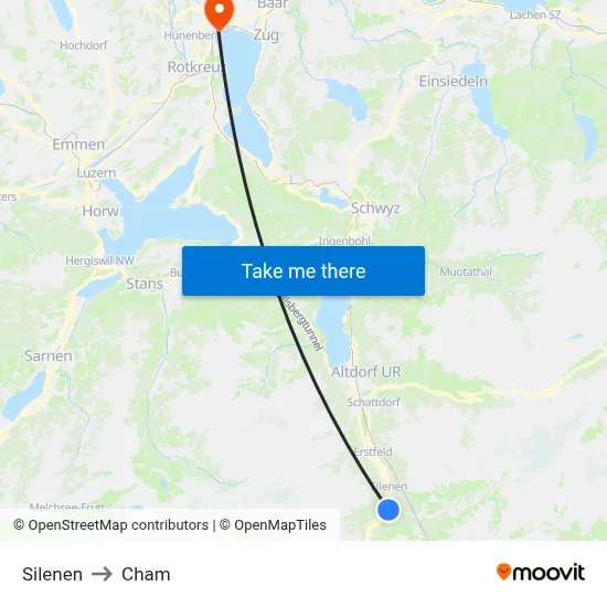 Silenen to Cham map