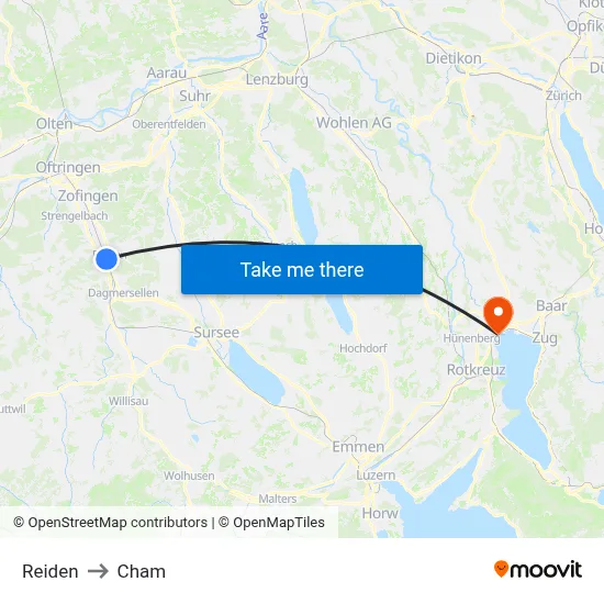 Reiden to Cham map
