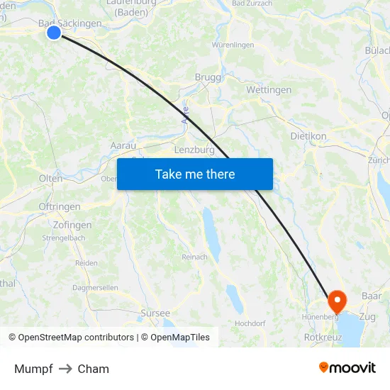Mumpf to Cham map