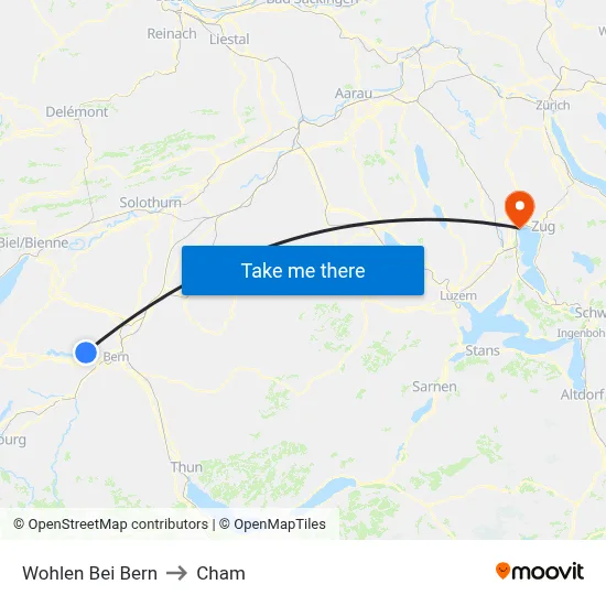 Wohlen Bei Bern to Cham map