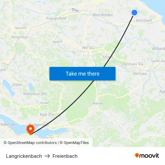 Langrickenbach to Freienbach map
