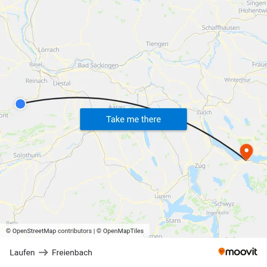 Laufen to Freienbach map