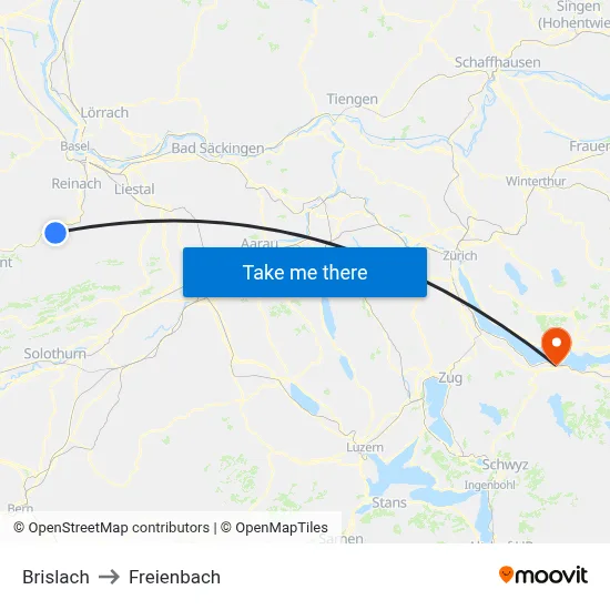Brislach to Freienbach map