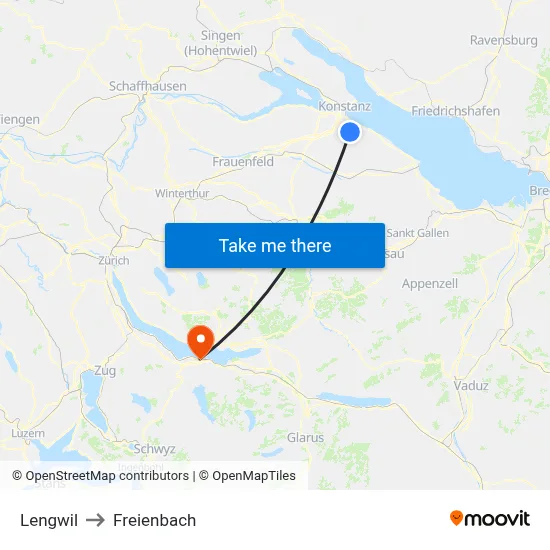 Lengwil to Freienbach map