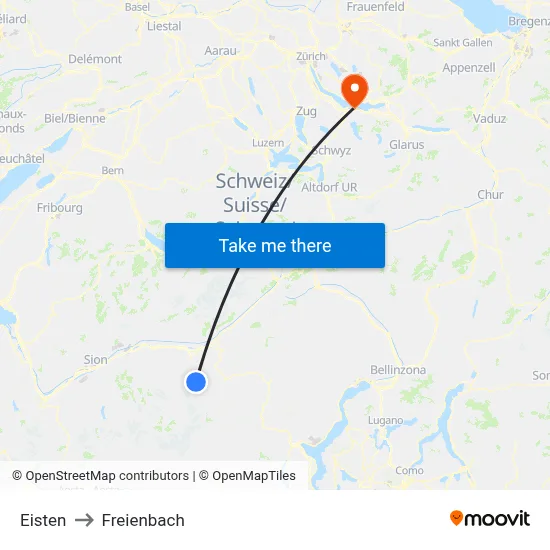 Eisten to Freienbach map