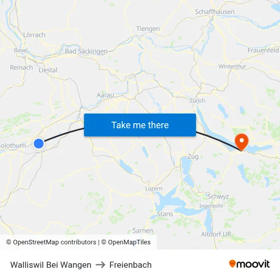 Walliswil Bei Wangen to Freienbach map