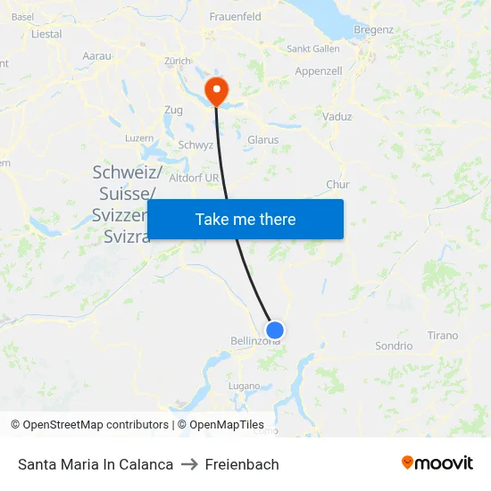 Santa Maria In Calanca to Freienbach map