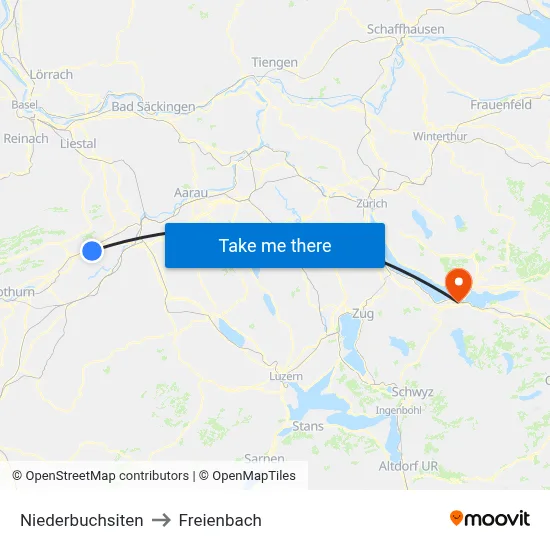 Niederbuchsiten to Freienbach map