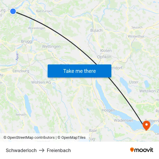 Schwaderloch to Freienbach map