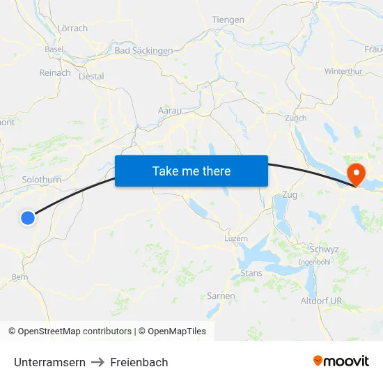 Unterramsern to Freienbach map