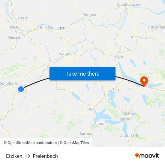 Etziken to Freienbach map