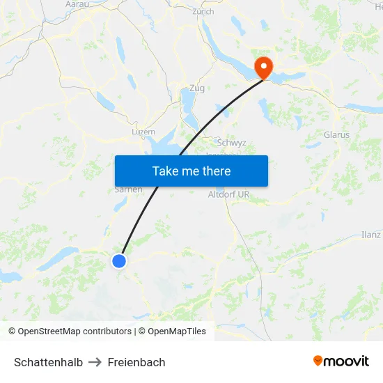 Schattenhalb to Freienbach map