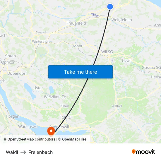 Wäldi to Freienbach map