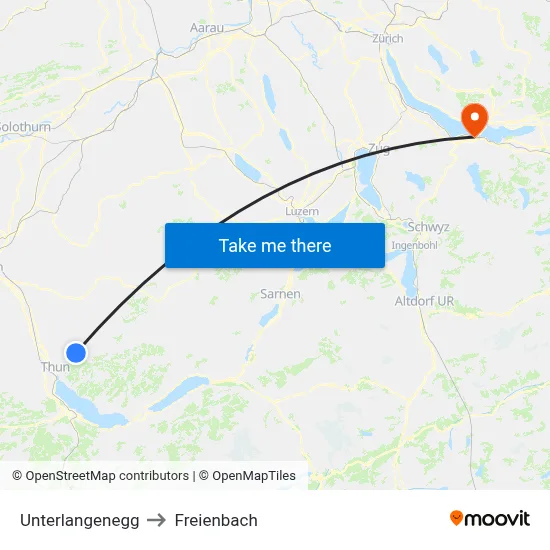 Unterlangenegg to Freienbach map