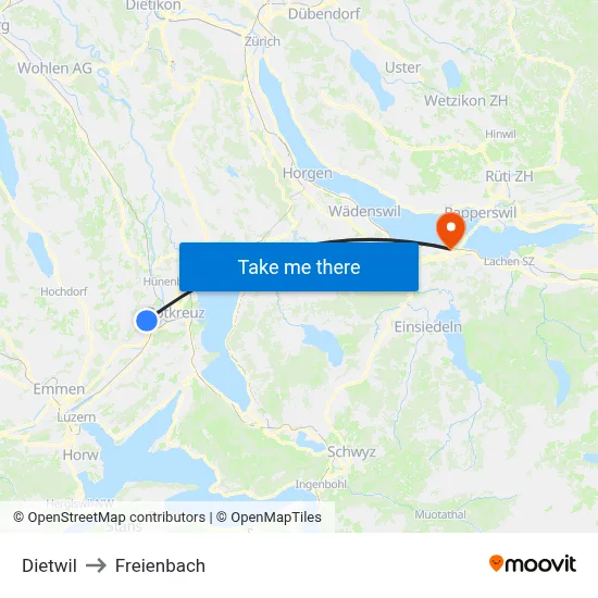 Dietwil to Freienbach map