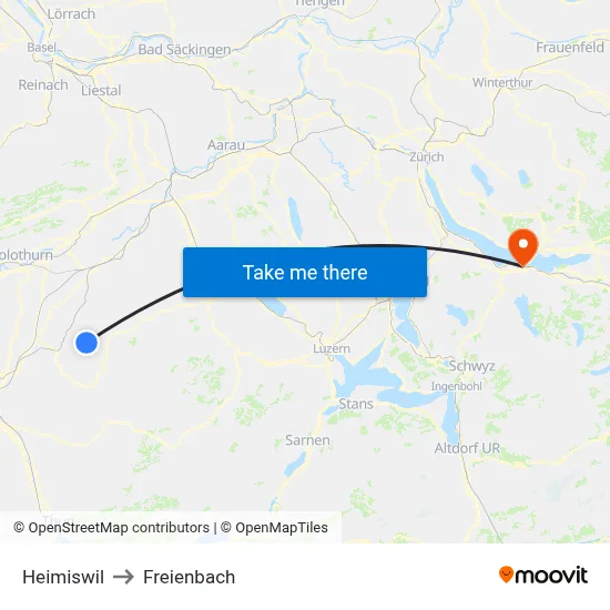 Heimiswil to Freienbach map
