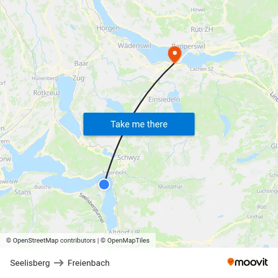 Seelisberg to Freienbach map