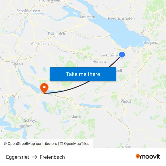 Eggersriet to Freienbach map