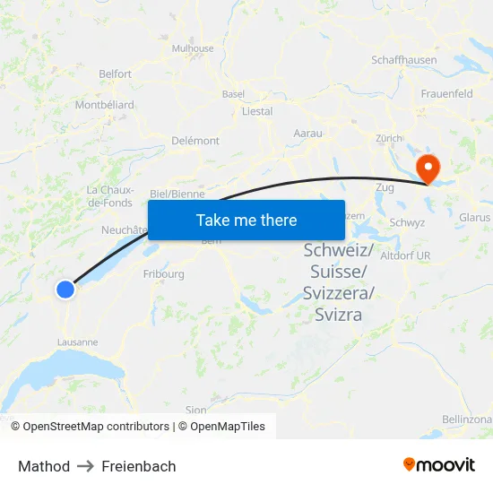 Mathod to Freienbach map