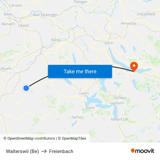 Walterswil (Be) to Freienbach map