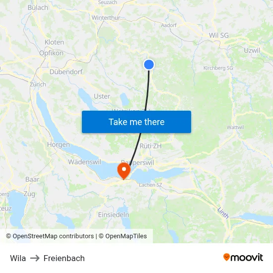 Wila to Freienbach map