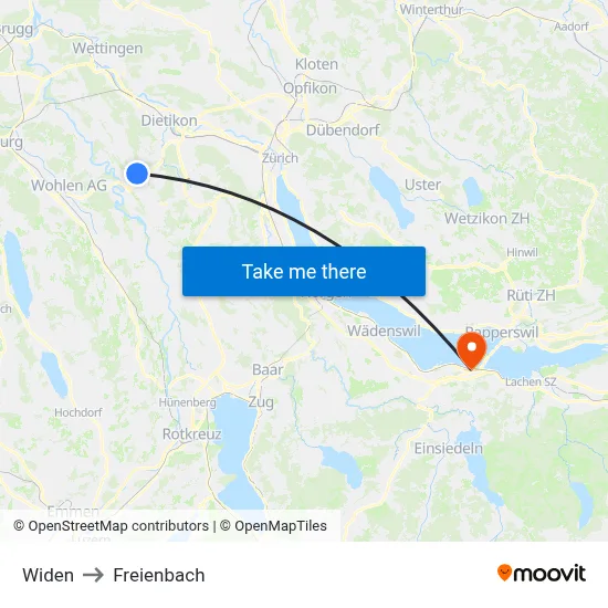 Widen to Freienbach map