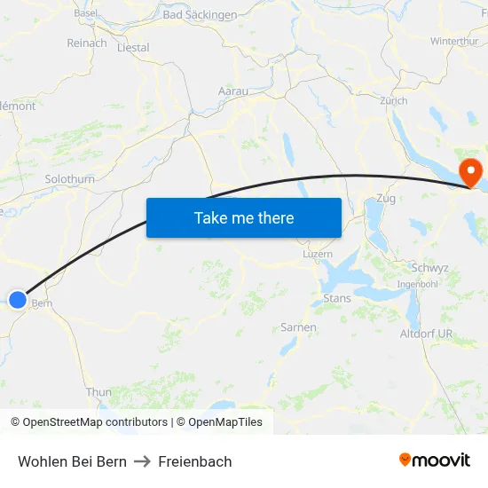 Wohlen Bei Bern to Freienbach map