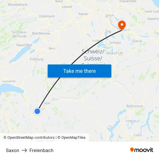 Saxon to Freienbach map
