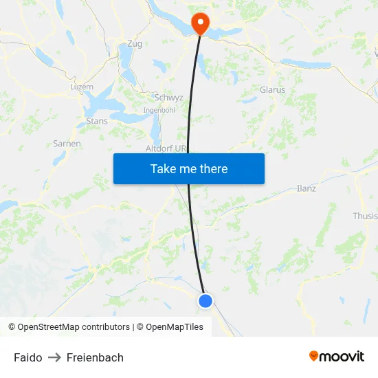 Faido to Freienbach map