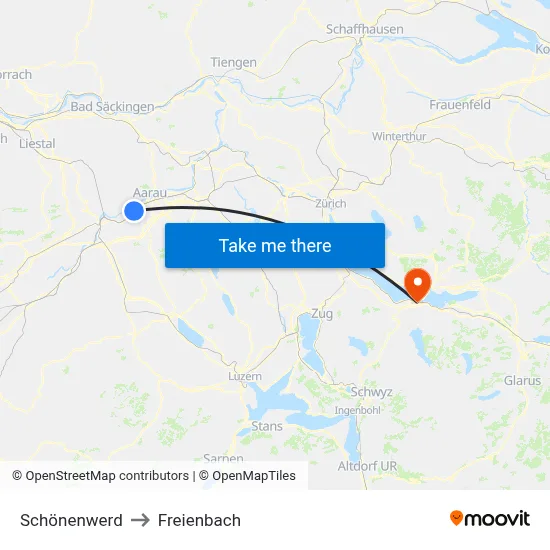 Schönenwerd to Freienbach map