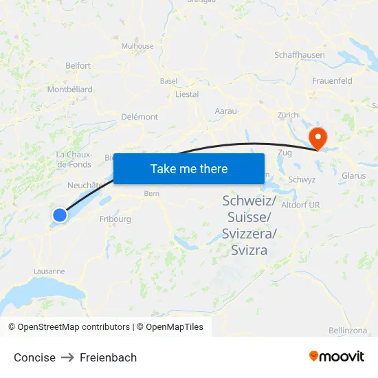 Concise to Freienbach map