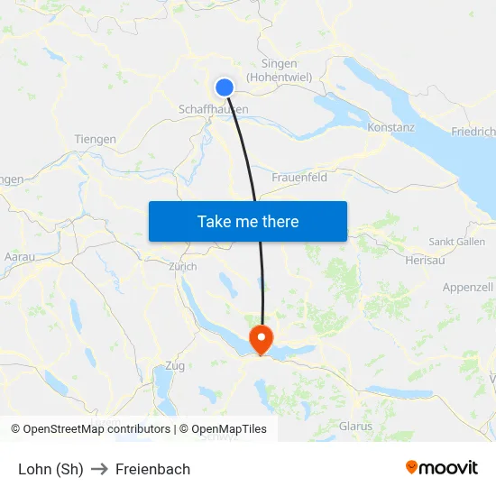 Lohn (Sh) to Freienbach map