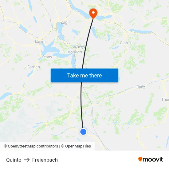Quinto to Freienbach map