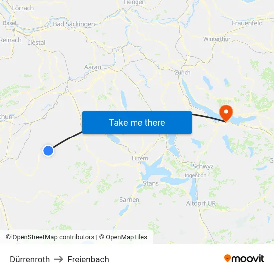 Dürrenroth to Freienbach map
