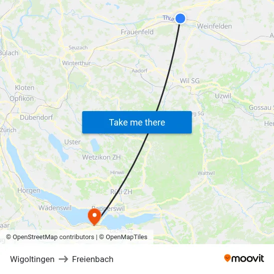 Wigoltingen to Freienbach map