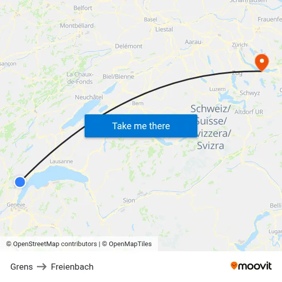 Grens to Freienbach map