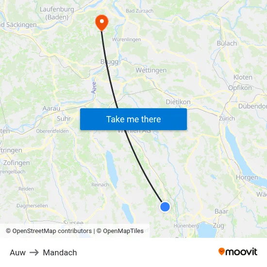 Auw to Mandach map