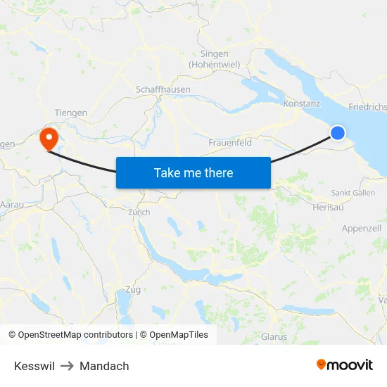 Kesswil to Mandach map