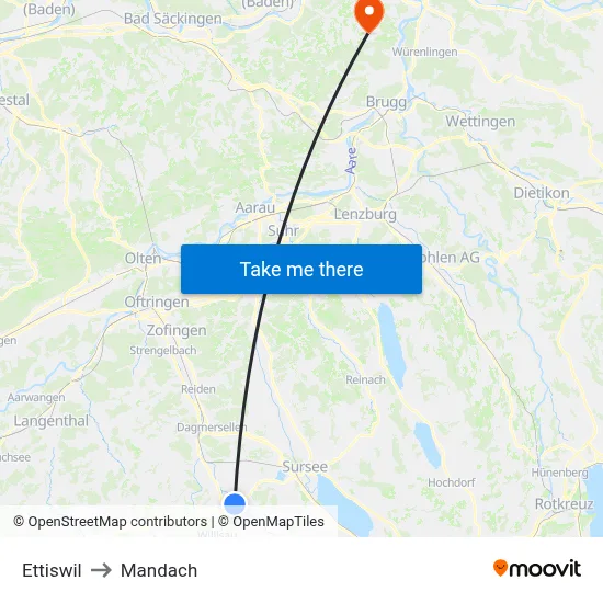 Ettiswil to Mandach map