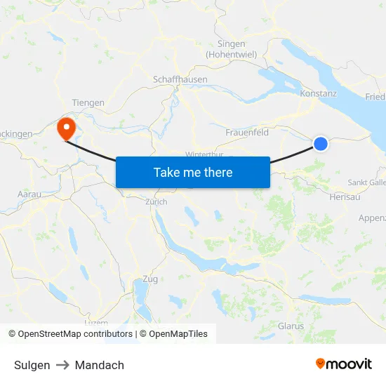 Sulgen to Mandach map