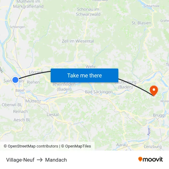 Village-Neuf to Mandach map