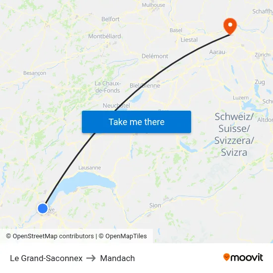 Le Grand-Saconnex to Mandach map