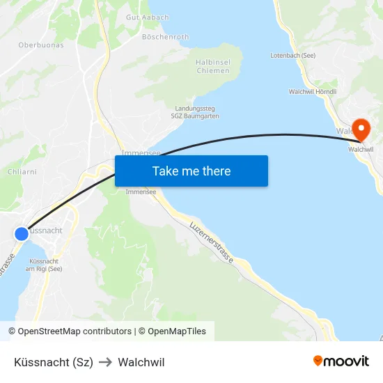 Küssnacht (Sz) to Walchwil map