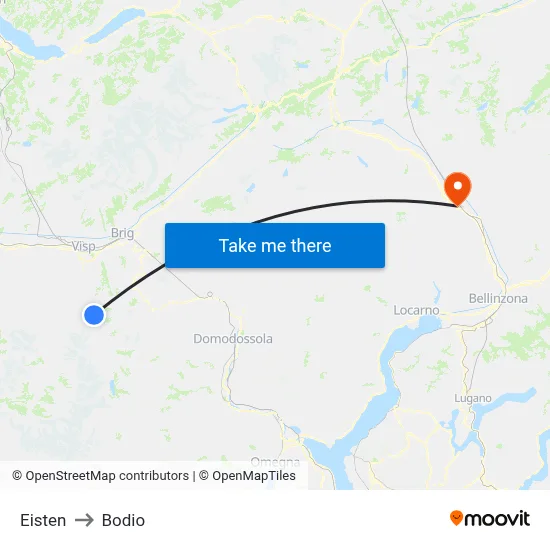 Eisten to Bodio map