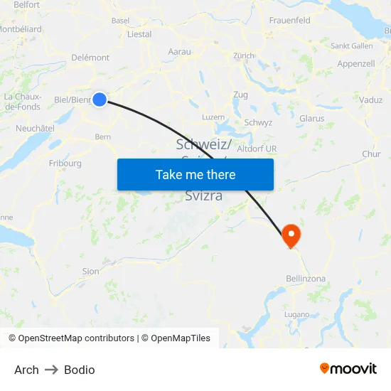 Arch to Bodio map